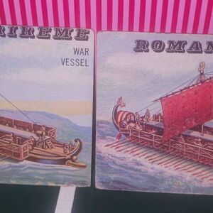 1955 Topps Rails and Sails #196 - Roman Trireme War Vessel - Lot of 2